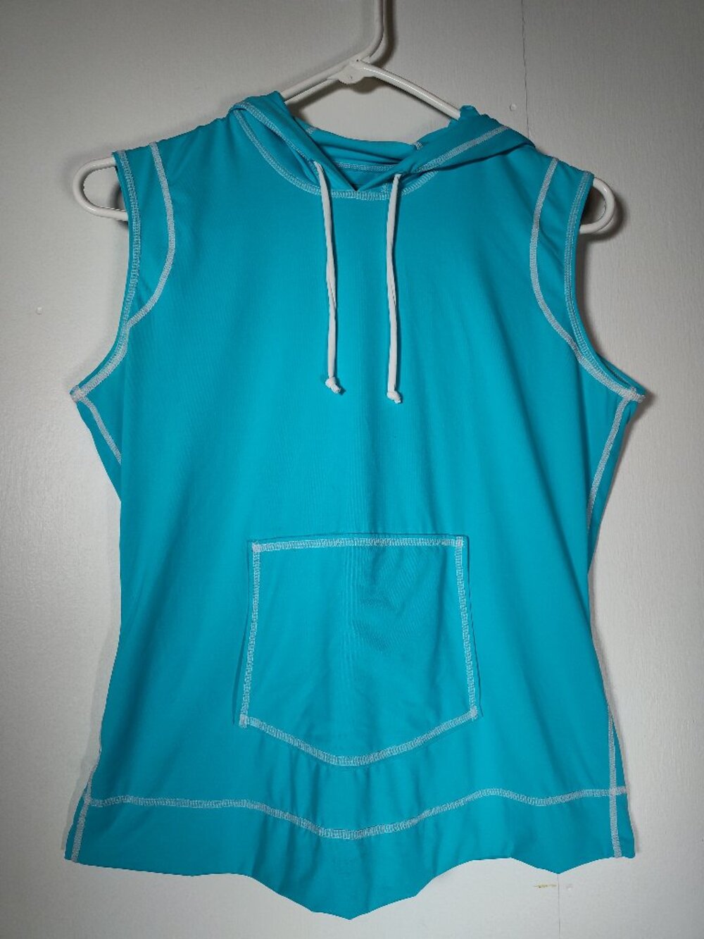 Athleta rash guard sleeveless athletic hoodie‎ top bright blue S